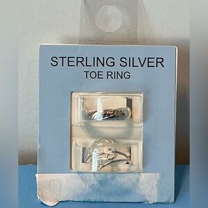 Set of 2 Toe Rings. Sterling Silver. Adjustable. NWOT